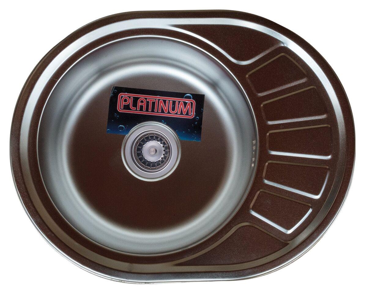 Мийка кухонна сталева Platinum 570х450х180 (0,8, ПОЛІРУВАННЯ)