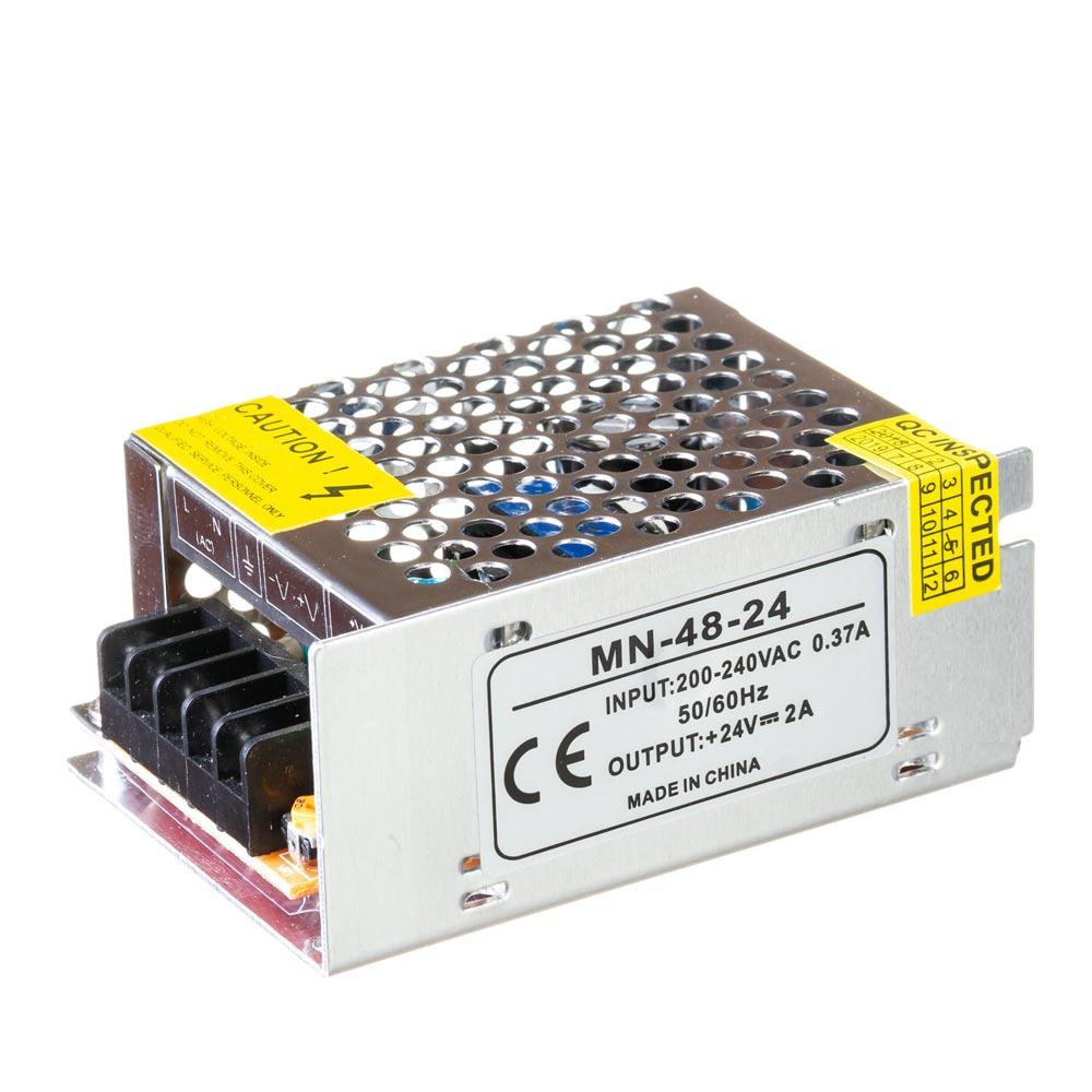 Блок живлення 24V, 48W, 2А, IP20, MN, металевий корпус, негерметичний, для внутрішнього застосування.