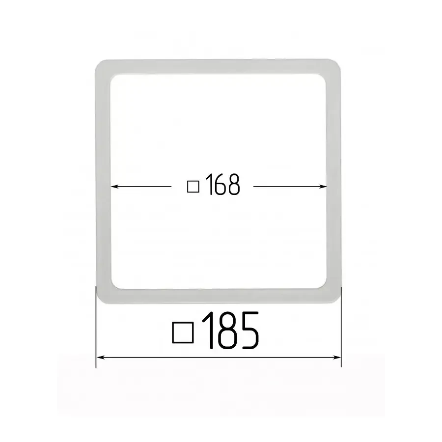 Термоквадрат для натяжних стель 158х158мм (внутрішній розмір) 185х185 мм (зовнішній розмір)