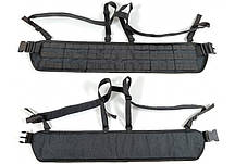 Тактичний пояс розвантажувальний РПС з кріпленнім MOLLE та плечовими лямками чорний без підсумків