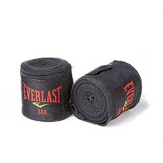 Бинти боксерські 3м чорні Everlast