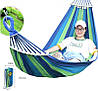 Гамак гавайський підвісний 190х80 Синій із короткою планкою в мішку, фото 3