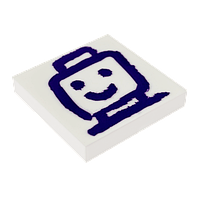 Плитка Lego Groove with Dark Purple Drawing of Minifigure Head and Shoulders Декоративна 2 x 2 3068bpb1208 6254801 White Б/У