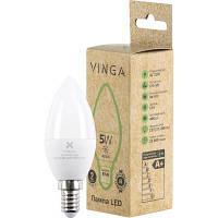 Лампочка Vinga VL-C37E14-54L світлодіодна (LED), Е14, 5 Вт, 4000 К, 400 Лм, 220 В, енергозберігаюча