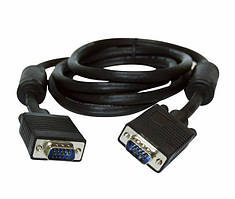 КАБЕЛЬ VGA 10.0m ferrits VGA (HD15M/HD15M + 2 FERRITE) 10 м (VCPVGAF10BK) чорний