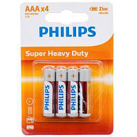 Батарейка AAA PHILIPS R03 LongLife Zinc Carbon 4шт (1*4шт) блістер (R03L4B/10)