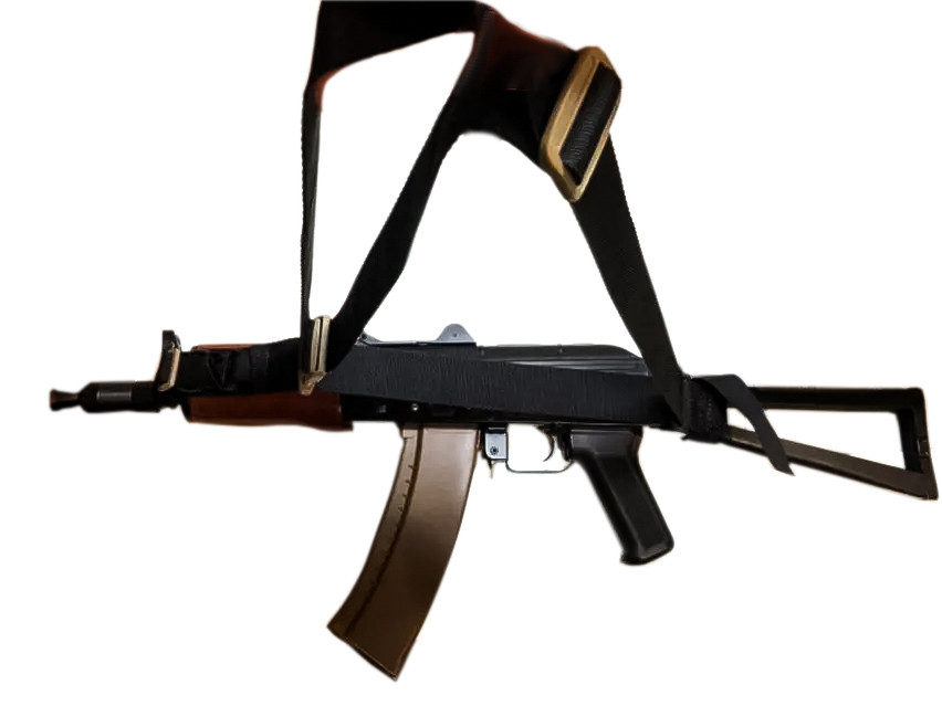 Ремінь збройовий триточковий щільна стропа тактичний триточка для АК,автомата рушниці зброї колір чорний