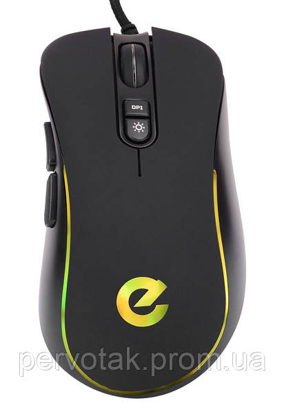 Мишка ERGO NL-204 USB BLACK, оптична, ігрова, 800-3600dpi, пластик, ступінь захисту IPХ0, 1.5м, фото 1
