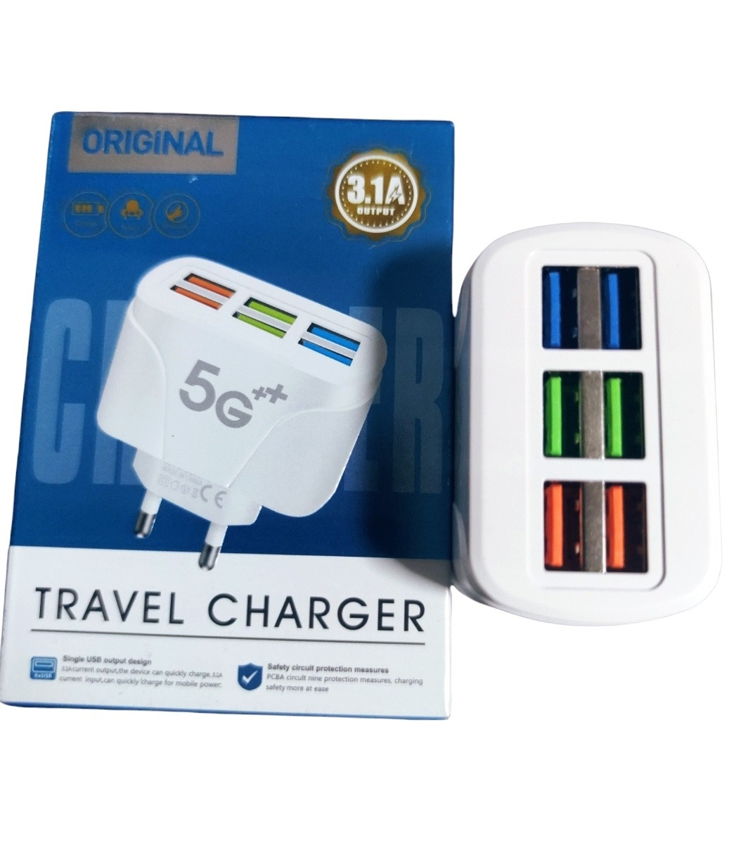 Зарядний пристрій на 6 USB портів, ШВИДКА ЗАРЯДКА ВІД ЗОВНІШНЬОГО АКУМУЛЯТОРА, фото 1