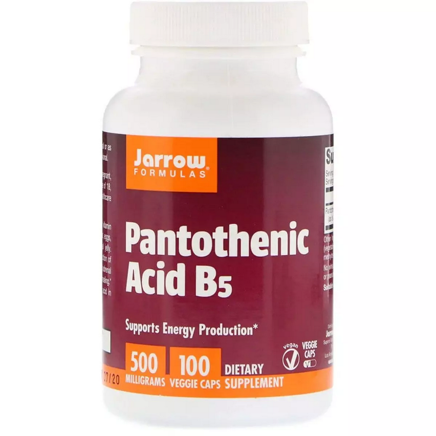 Пантотенова Кіслота (B5) Pantothenic Acid, Jarrow Formulas, 500 мг, 100 капсул