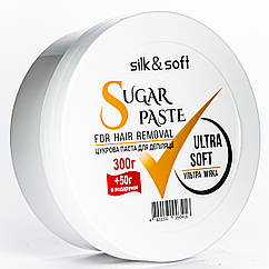 Цукрова паста для депіляції ультра м'яка Ultra SILK & SOFT 300 гр+50 гр