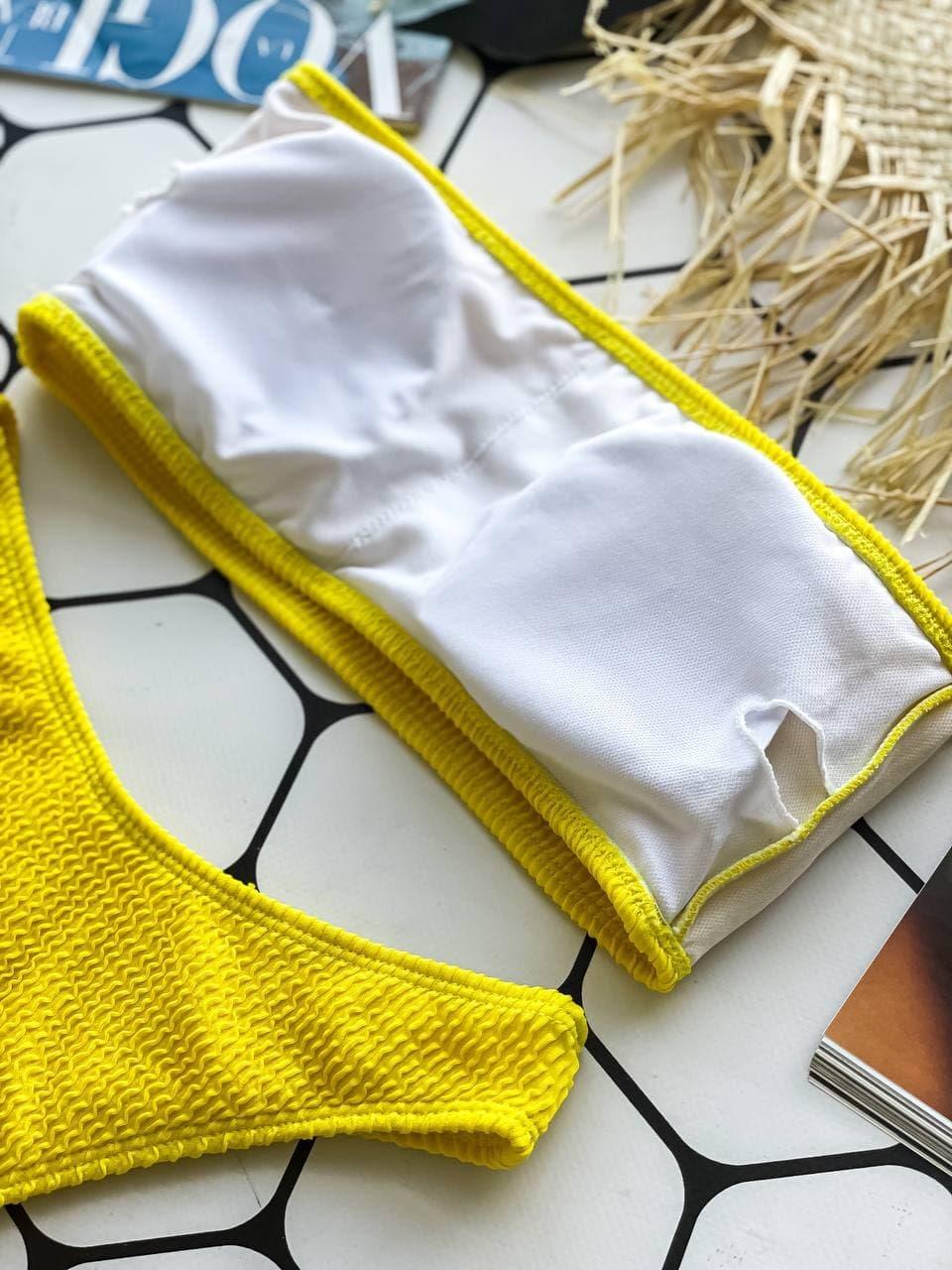 Купить Желтый купальник бандо женский. Классный женский купальник на ...