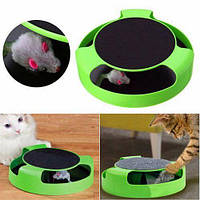 Інтерактивна іграшка для дорослих кішок і кошенят Піймай Мишку Catch The Mouse, Стильна кігтеточка для кота