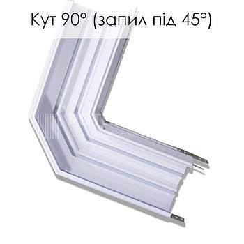 Кут 90° (запил під 45°). Профіль Прихований карниз