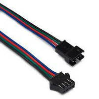 З'єднувачі на роз'ємах JST 4pin (тато+мама, крок 2,54 мм.) з проводами.