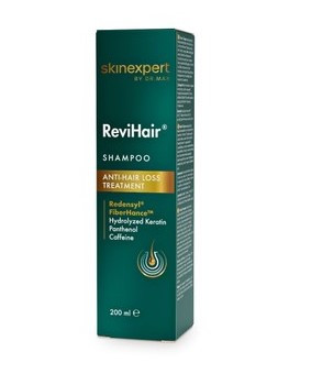Dr.Max ReviHair Шампунь для запобігання випадання і зміцнення волосся з Redensyl, FiberHance, кофеїном, 200 мл
