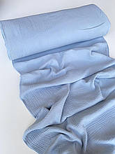 Муслін (бавовняна тканина) жатка блакитний джинс (0,85*1,35 м)