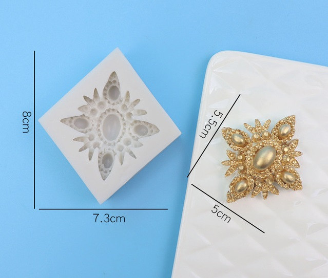 Силіконовий молд, форма, Брошка №1, фото 1