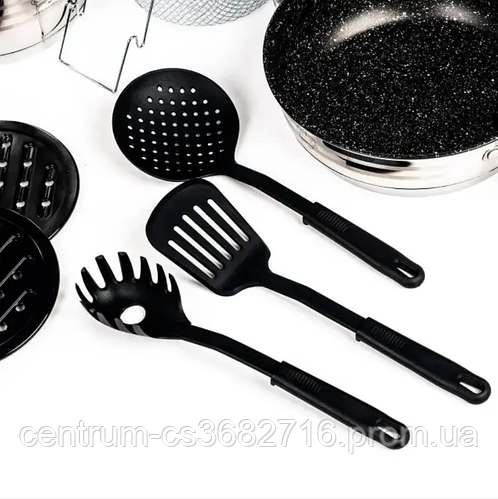 Набор Посуды Кастрюль из Нержавеющей Стали 9-слойное дно 18 Предметов ...