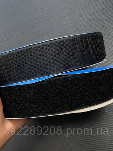 Липучка чёрная 50мм для одежды 25м (папа + мама в комплекте), цена 850 ...