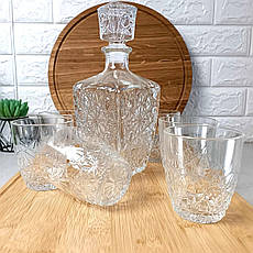 Набір для віскі графин 0,8 л + 6 склянок Bormioli Rocco Dedalo, подарунок для чоловіків, фото 3
