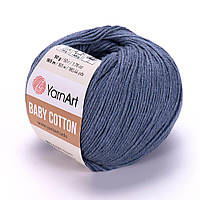 Пряжа хлопковая YarnArt Baby Cotton 453 темный джинс (Ярнарт Беби Коттон)