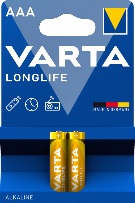 Батарейки VARTA LONGLIFE AA 1.5V BLI2 ALKALINE