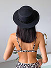 Жіночий солом'яний капелюшок конотьє чорний, фото 2