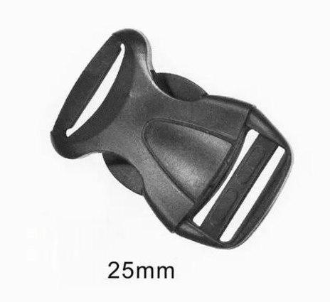 Пряжка фастекс пластик 25мм "Панцирь" Чёрная