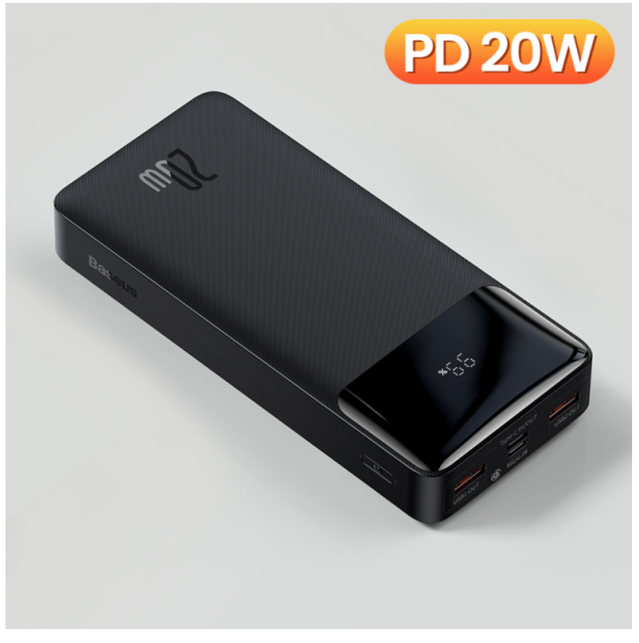 Зарядний акумулятор Baseus Power Bank 20000mAh швидкий заряд потужної 20Вт
