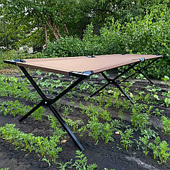 Надміцна українська розкладачка армейська похідна НАТО коричнева витримує до 200 кг