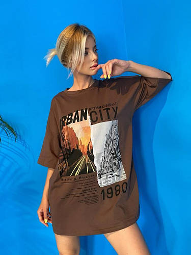 Купить Футболка с рукавом до локтя женская оверсайз модная городская ...