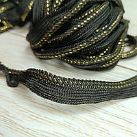 Кант вшивний чорний з золотою ниткою