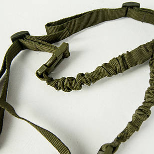 Ремінь одноточковий тактичний ширина 24 мм, колір олива, хакі