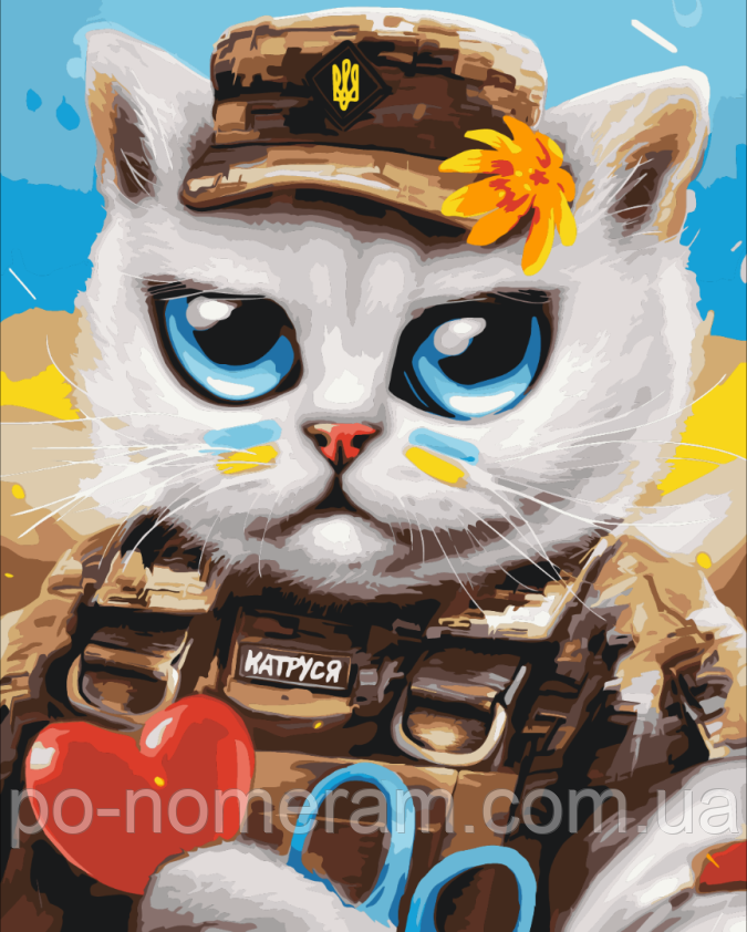 Акційна Картина за номерами BrushMe Котик лікар (BS53118) 40 х 50 см, фото 1