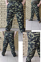 Брюки мужские тактические камуфляжные с накладными карманами "карго, пояс на резинке, есть большие размеры