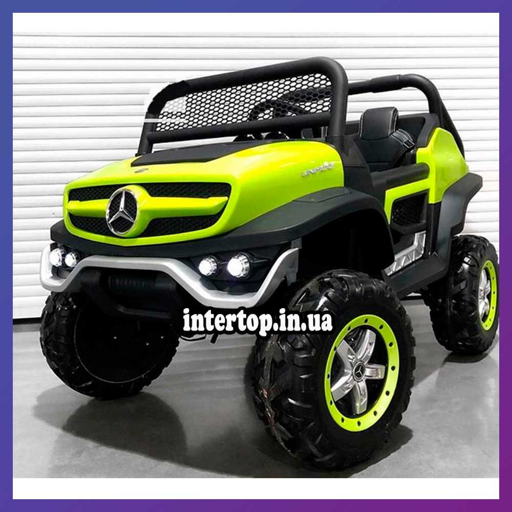 Дитячий електромобіль на акумуляторі джип Mercedes M 4133 на радіокеруванні для дітей 3-8 років зелений