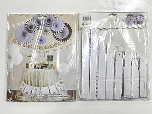 Набір віял для фотозони срібло