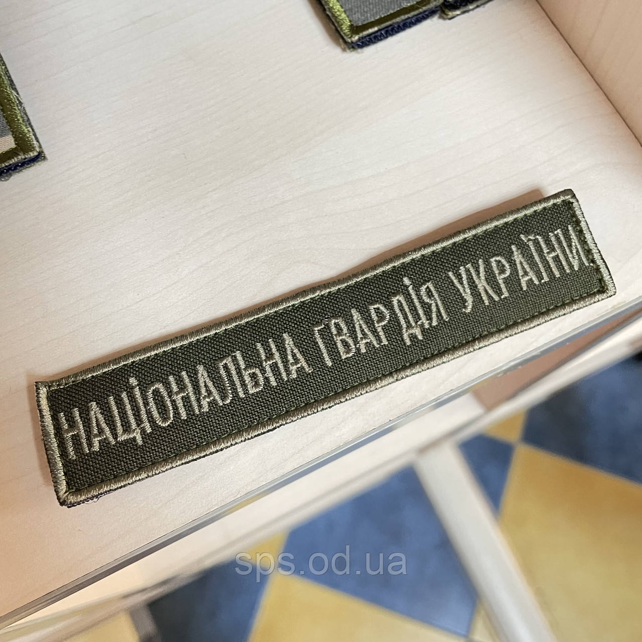 №38 Шеврон нагрудний НГУ нитка болото 12*2,5 см
