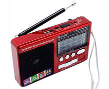 Портативний всехвильовий FM радіоприймач Golon RX 181 переносне радіо Power Bank USB червоний