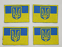 Шеврон Флаг Украины с трезубцем 4×6. На липучке