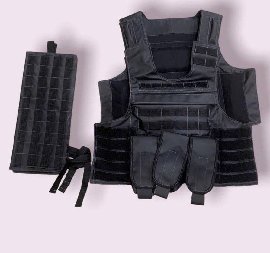 Тактична плитоноска під плити 25х30 з кишенями Бронежилет Розвантаження (Чорний)
