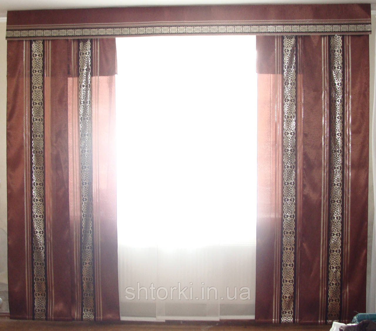 Комплект панельных шторок коричневые, 3м - фото 1 - id-p264514532
