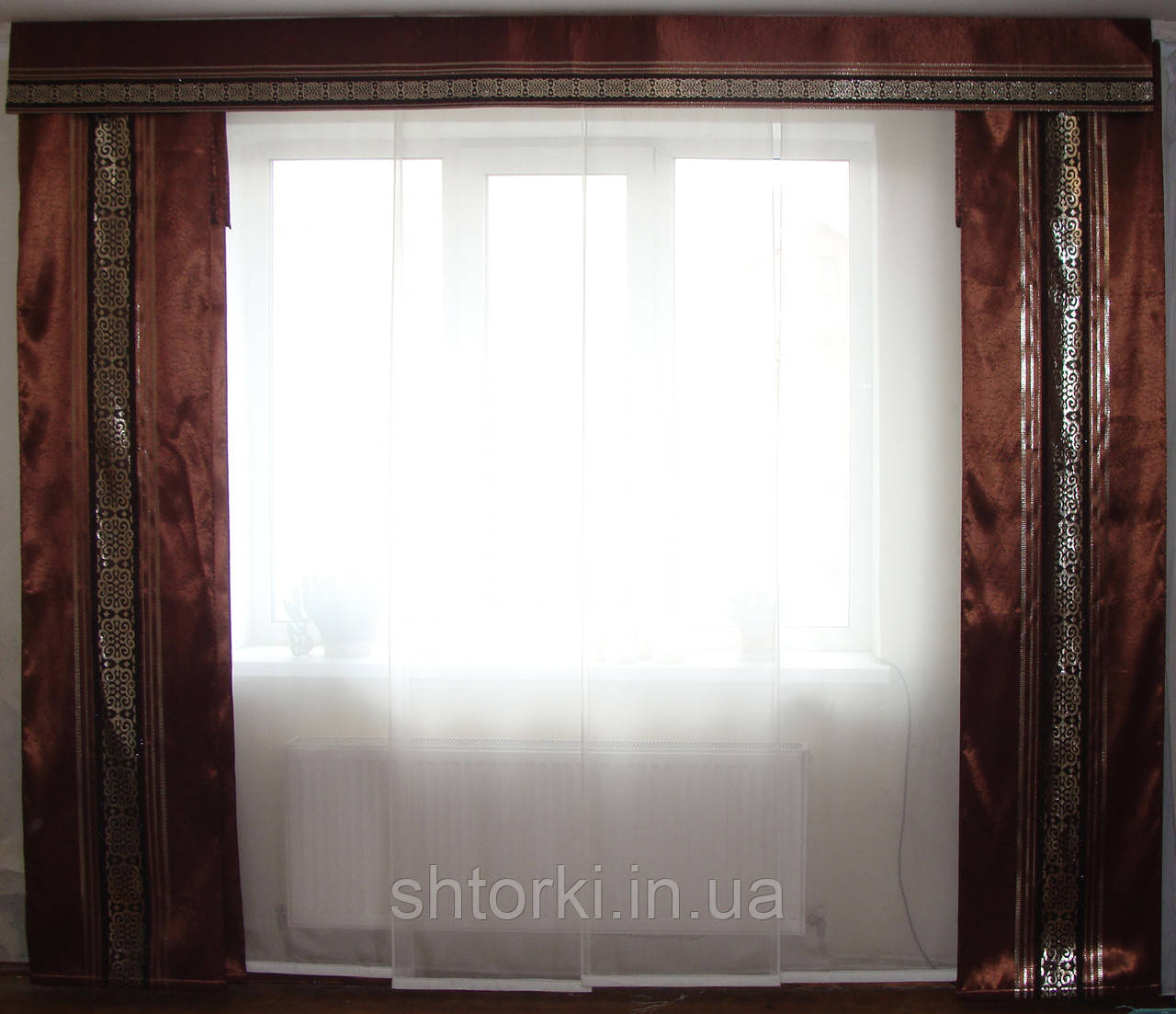 Комплект панельных шторок коричневые, 3м - фото 3 - id-p264514532