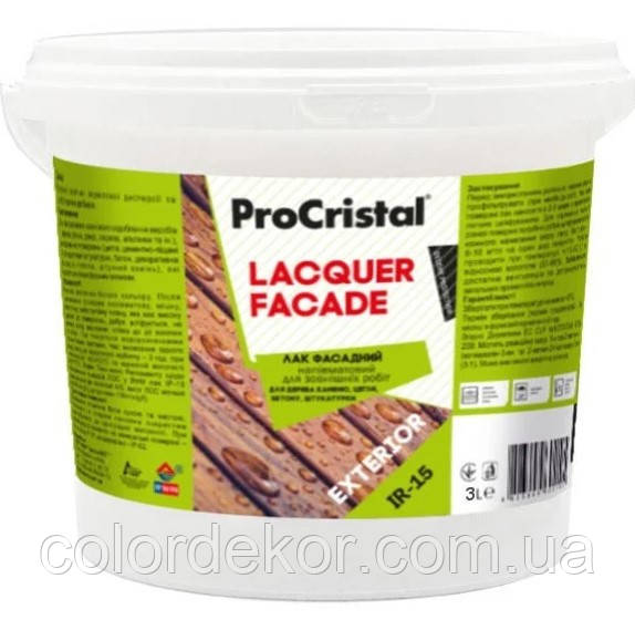 Лак акриловий Ірком фасадний ІР-15 (півматовий) 3л