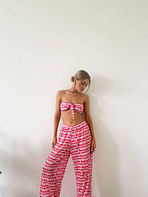 Модний пляжний комплект купальник і штани. Класний жіночий купальник.