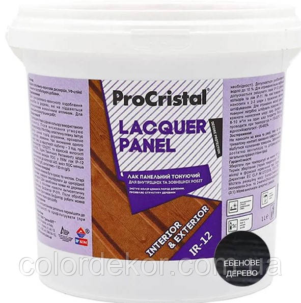 Тонований панельний лак Ірком ІР-12 (ебен) 1л, фото 1