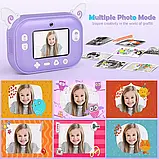 Дитячий фотоапарат із моментальною ч/б печаткою, півкрог фіолетовий, фото 7