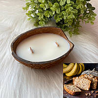 Соевая ароматическая свеча в кокосе «Banana Nut Bread»