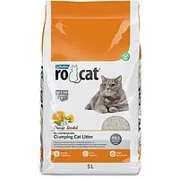 Бентонитовый наполнитель RoCat Orange Scented для кошачьего туалета, с ароматом апельсина, 5 л (4.3 кг)